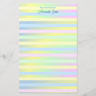 Personalised Pastel Striped Stationery