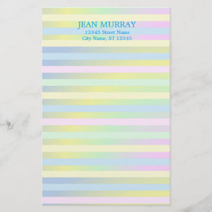 Personalised Pastel Striped Stationery