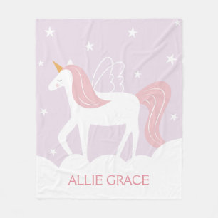 Personalised Pastel Unicorn Fleece Blanket