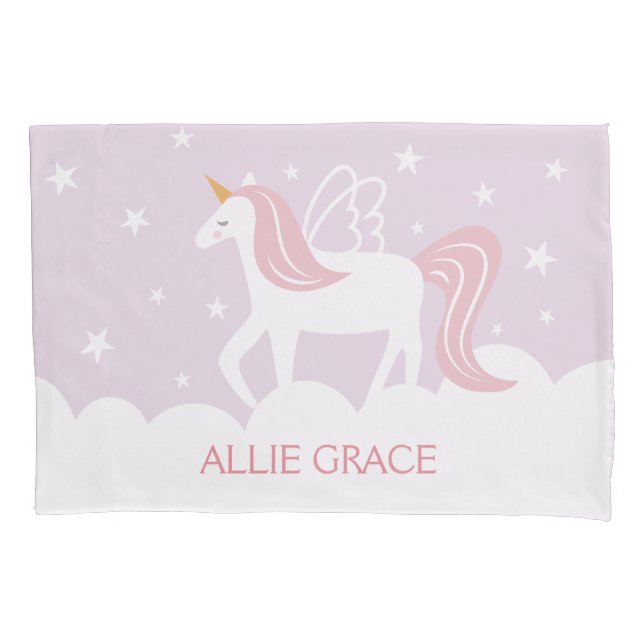 Personalised Pastel Unicorn Pillow Case (Front)
