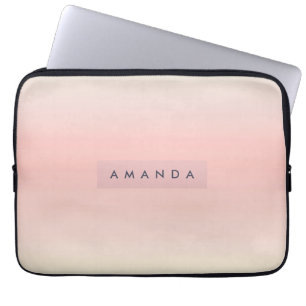 Personalised Pastel Warm Peach Blush Fade Laptop Sleeve