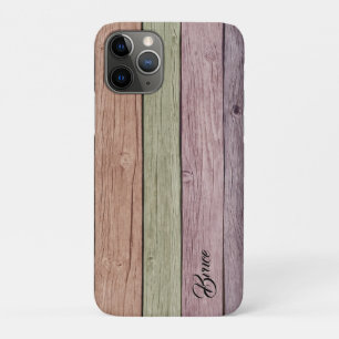  Personalised  Pastel Wood Plank iPhone 11 Pro Case