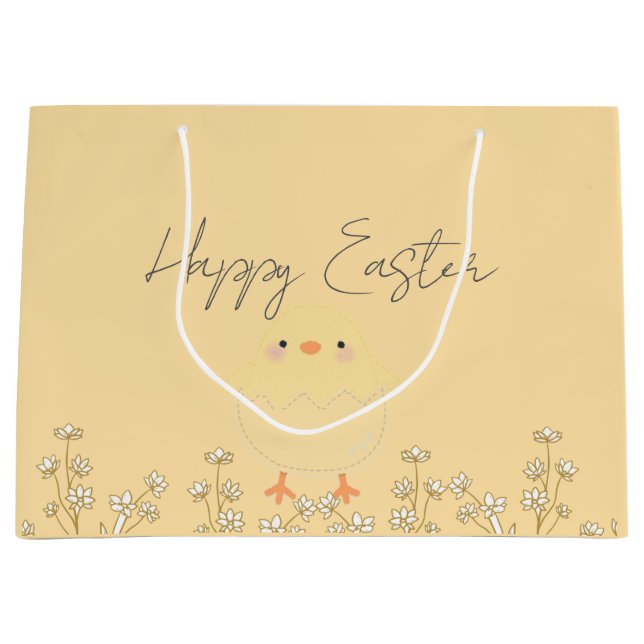Personalised Pastel Yellow Easter Gift Bag (Front)