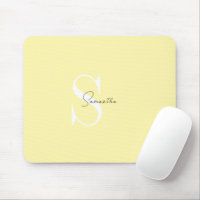Personalised Pastel Yellow Mouse Pad with Initials