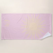 Personalised Pastel Yellow Sun Beach Towel
