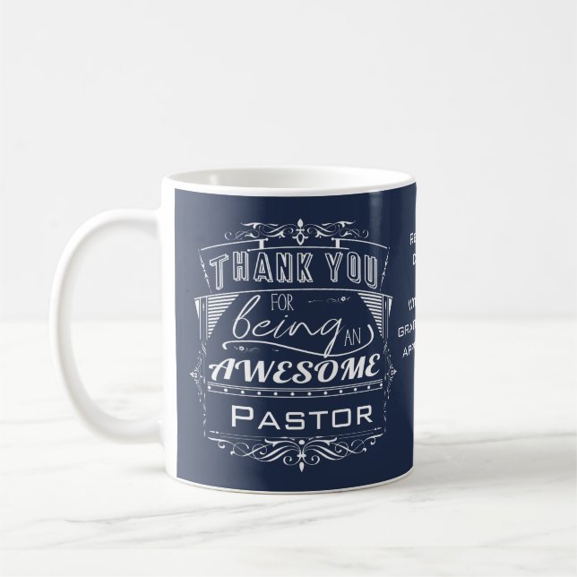 Personalised Pastor Appreciation Thank You Gift Coffee Mug (Left)