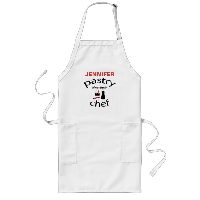Personalised Pastry Chef Extraordinaire Long Apron (Front)