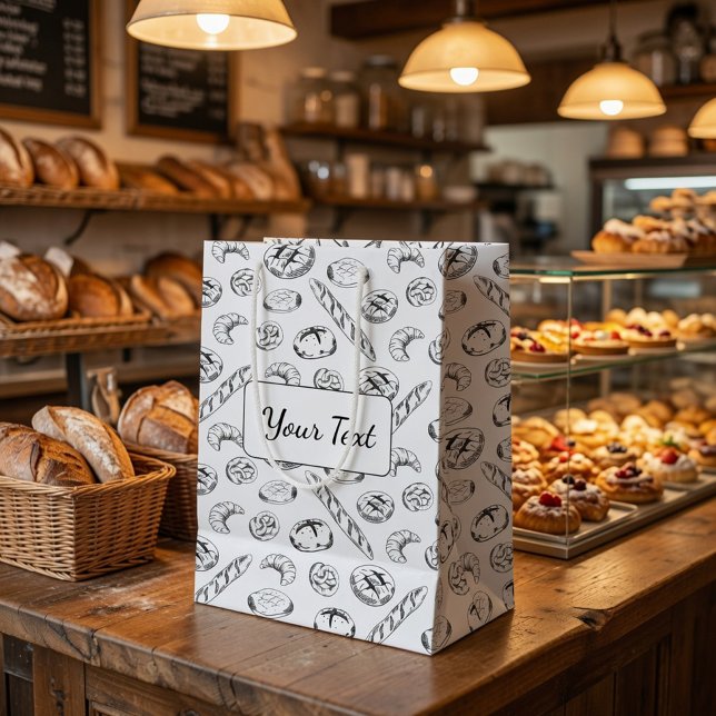 Personalised Pastry Illustration Packaging Medium Gift Bag (Creator Uploaded)