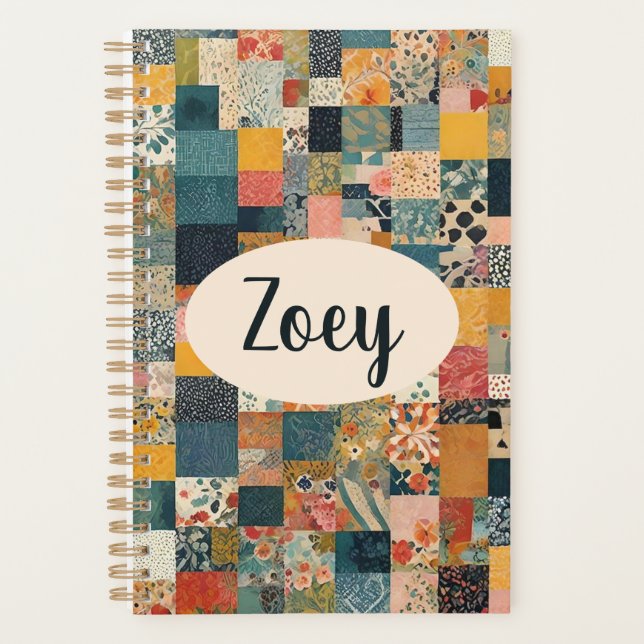 Personalised Patchwork Quilt Print Planner (Front)
