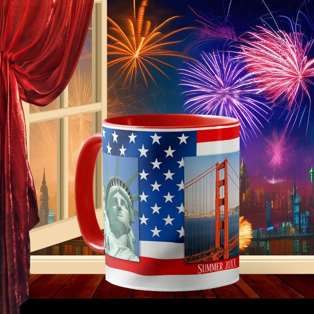Personalised Patriot USA Flag Photo Mug (Creator Uploaded)