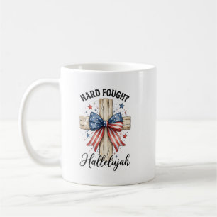 Personalised Patriotic 4th of July Christian Cross Coffee Mug