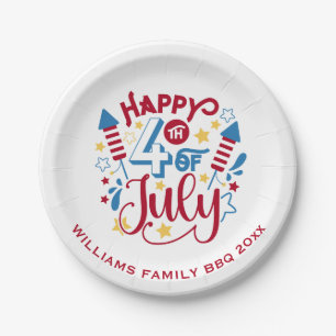 Personalised Patriotic 4th of July Paper Plate