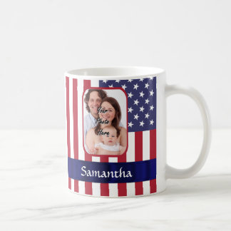 Personalised Patriotic American flag Coffee Mug
