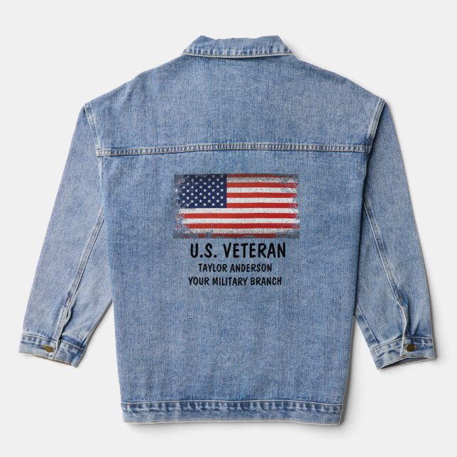 Personalised Patriotic American Flag  Denim Jacket (Back)