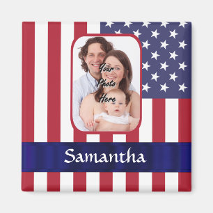 Personalised Patriotic American flag Magnet