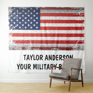 Personalised Patriotic American Flag  Tapestry