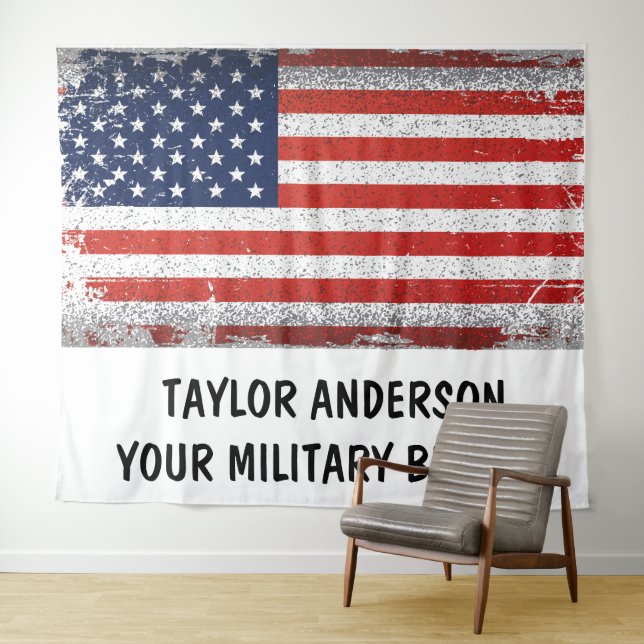 Personalised Patriotic American Flag  Tapestry (In Situ (Horizontal))
