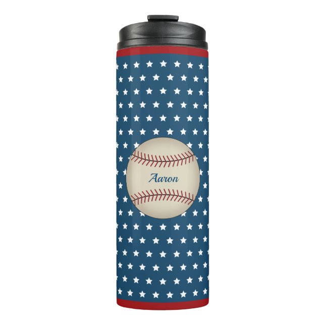 Personalised Patriotic Baseball Travel Mug (Front)