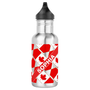 Personalised Patriotic Canada Flag   532 Ml Water Bottle