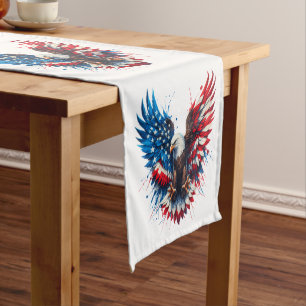 Personalised Patriotic Colours America Bold Eagle Short Table Runner