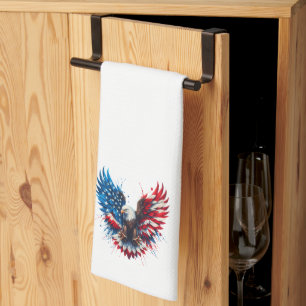 Personalised Patriotic Colours America Bold Eagle Tea Towel