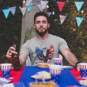 Personalised Patriotic Colours America Bold Eagle Tri-Blend Shirt