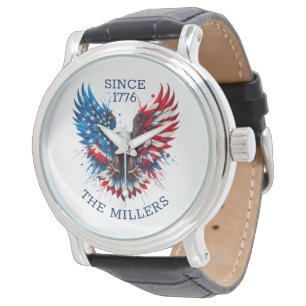 Personalised Patriotic Colours America Bold Eagle Watch