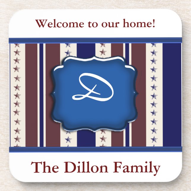 Personalised Patriotic Cork Coaster Template (Front)