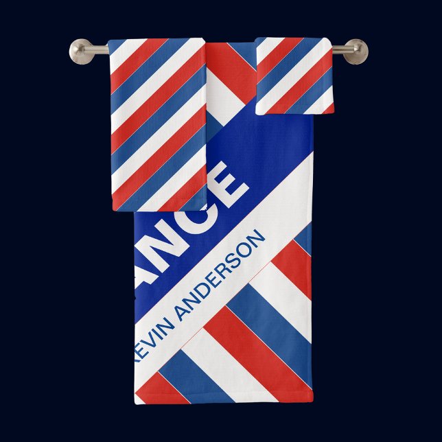 Personalised Patriotic France Flag Bath Towel Set (Creator Uploaded)