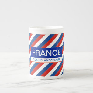 Personalised  Patriotic France Flag Bone China Mug