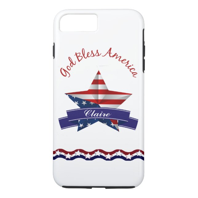 Personalised Patriotic iPhone 7-plus Case (Back)