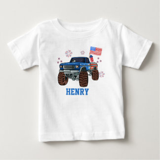Personalised Patriotic Monster Truck Toddler Shirt