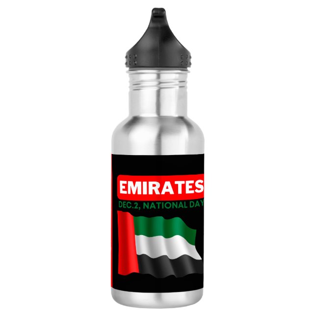 Personalised Patriotic United Arab Emirates Flag 532 Ml Water Bottle (Right)