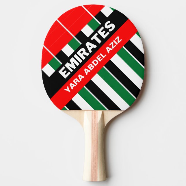 Personalised Patriotic United Arab Emirates Flag  Ping Pong Paddle (Front)
