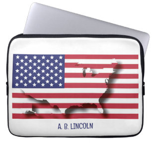 Personalised Patriotic USA AMERICAN Flag Laptop Sleeve