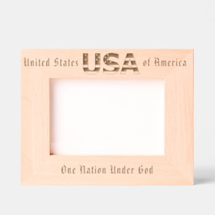 Personalised Patriotic USA and Flag Etched Frames