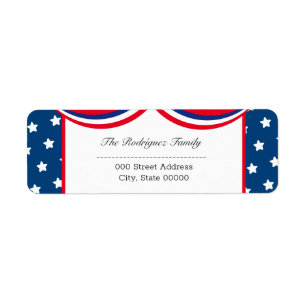Personalised Patriotic USA Return Address Label