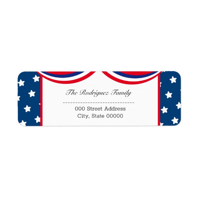 Personalised Patriotic USA Return Address Return Address Label (Front)