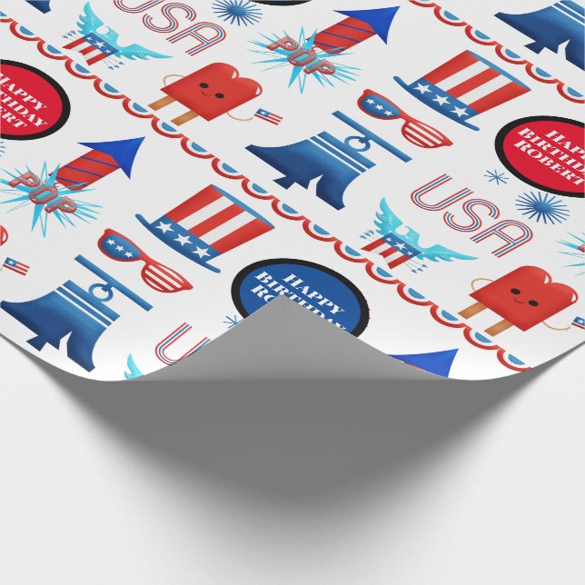 Personalised Patriotic Wrapping Paper (Corner)