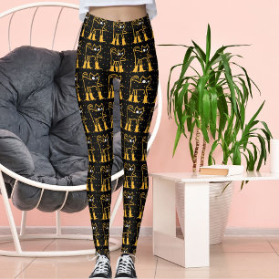 Personalised Pattern Funny Pet Cats On Black Leggings