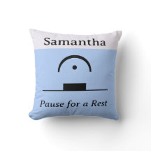 Personalised Pause Rest Musical Humour Music Blue