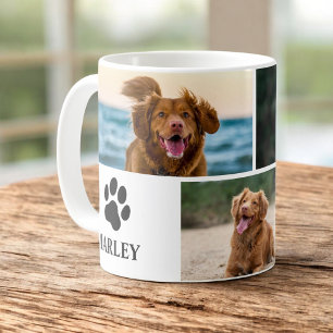 Personalised Paw Dog Lover Photo Collage Pet Coffee Mug