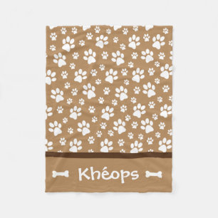 Personalised Paw Print Dog Fleece Blanket