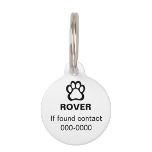 Personalised Paw Print Dog ID Tag