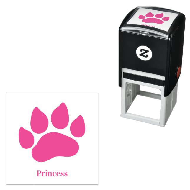 Personalised Paw Print in Choice of Custom Colours Self-inking Stamp (In Situ)