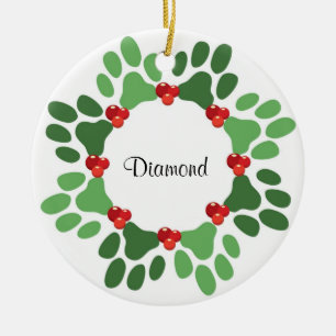 Personalised Paw Print Pet Christmas Ornament