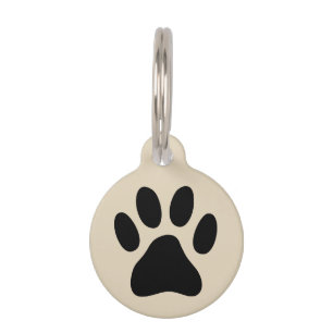 Personalised paw print pet tag for dog or cat