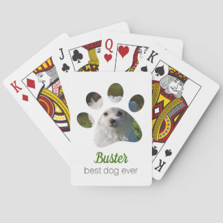 Personalised Paw Print Photo Dog Playing Cards