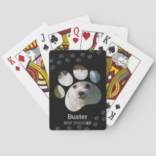 Personalised Paw Print Photo Dog Playing Cards