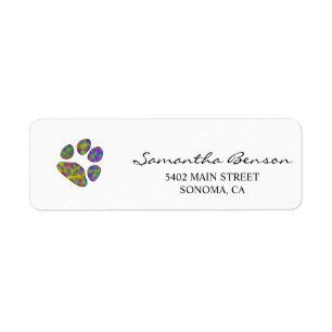 Personalised Paw Print Return Address Label